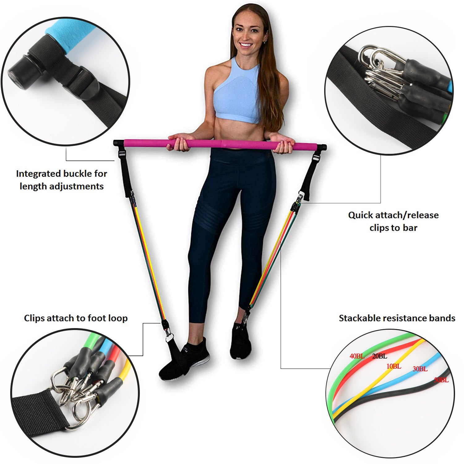 Elastic Bodybuilding Resistance Bands - Gymgo