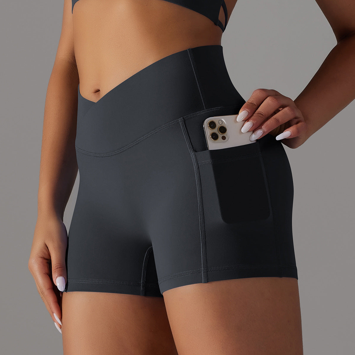 Yoga Shorts With Phone Pocket - Gymgo